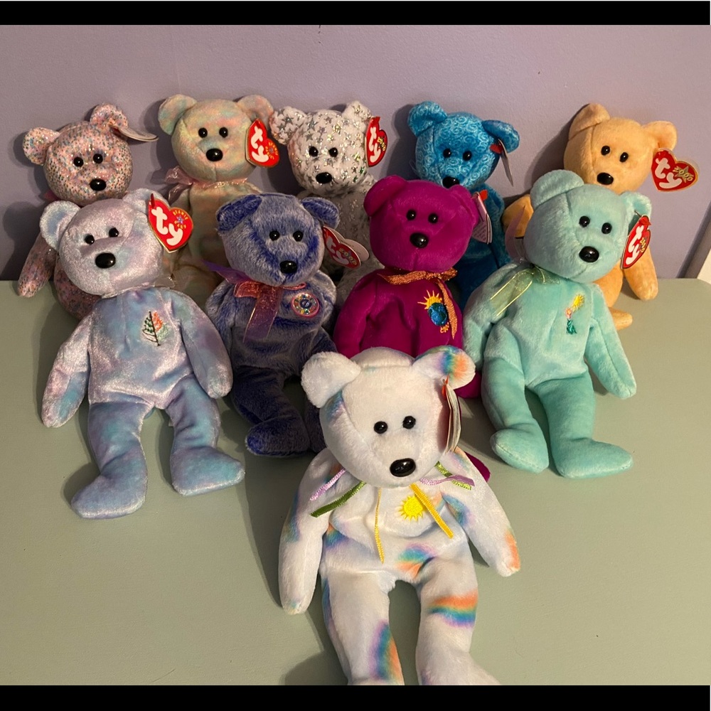 Lot of 10 Beanie Baby Bears